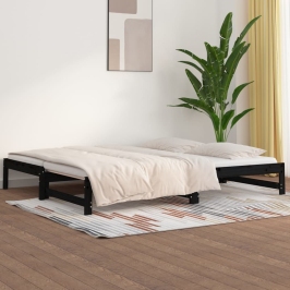 Sofá cama extraíble sin colchón negro 2x(90x200) cm