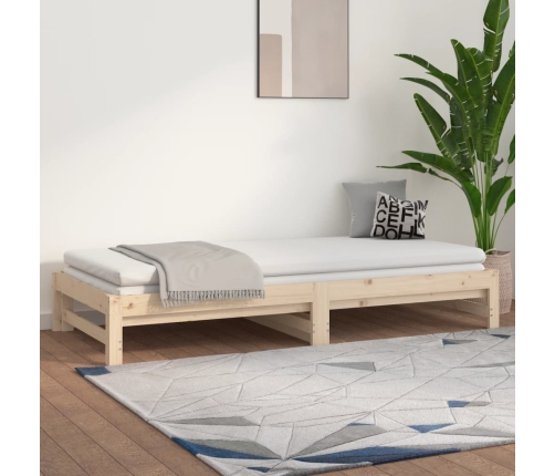 Sofá cama extraíble madera maciza de pino 2x(80x200) cm