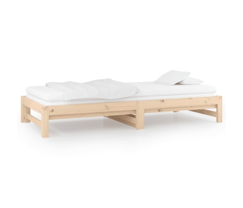 Sofá cama extraíble madera maciza de pino 2x(80x200) cm