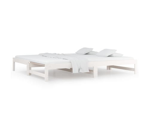 Sofá cama extraíble madera maciza de pino blanco 2x(80x200) cm