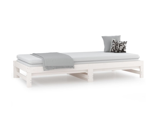 Sofá cama extraíble madera maciza de pino blanco 2x(80x200) cm