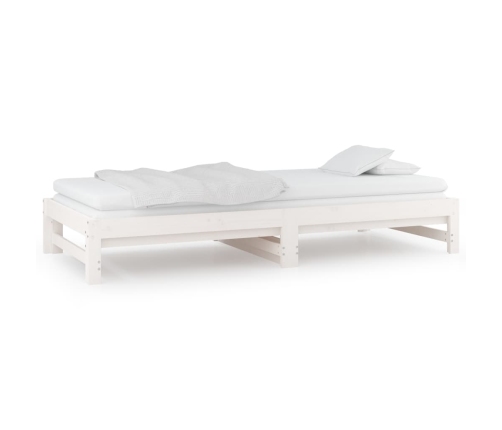 Sofá cama extraíble madera maciza de pino blanco 2x(80x200) cm