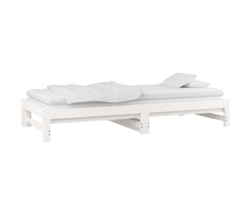 Sofá cama extraíble madera maciza de pino blanco 2x(80x200) cm