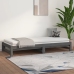 Sofá cama extraíble madera maciza de pino gris 2x(80x200) cm