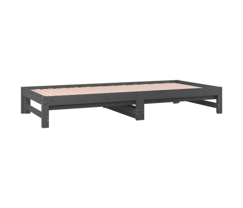 Sofá cama extraíble madera maciza de pino gris 2x(80x200) cm