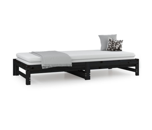 Sofá cama extraíble sin colchón negro 2x(80x200) cm