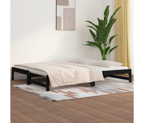 Sofá cama extraíble sin colchón negro 2x(80x200) cm