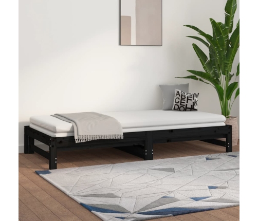 Sofá cama extraíble sin colchón negro 2x(90x190) cm