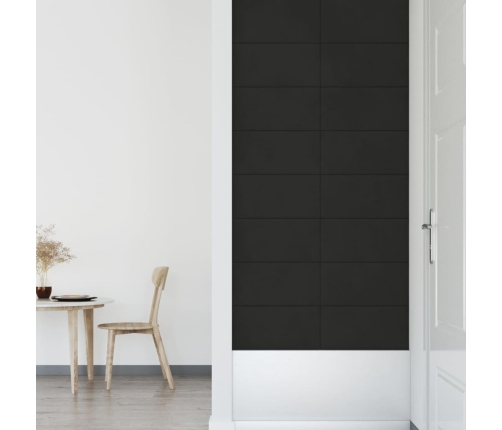 vidaXL Paneles de pared 12 uds terciopelo negro 60x30 cm 2,16 m²