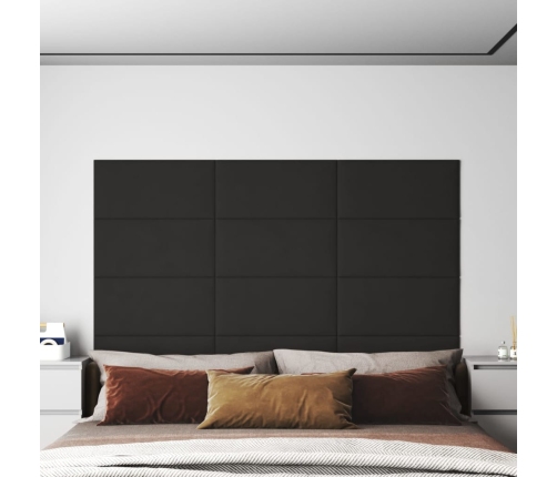 vidaXL Paneles de pared 12 uds terciopelo negro 60x30 cm 2,16 m²