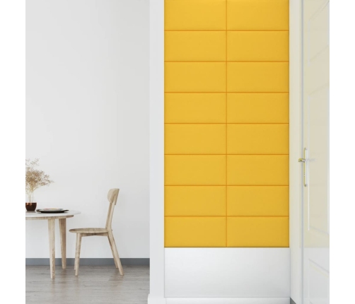 vidaXL Paneles de pared 12 uds terciopelo amarillo 60x30 cm 2,16 m²