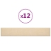 Paneles de pared 12 uds tela color crema 90x15 cm 1,62 m²