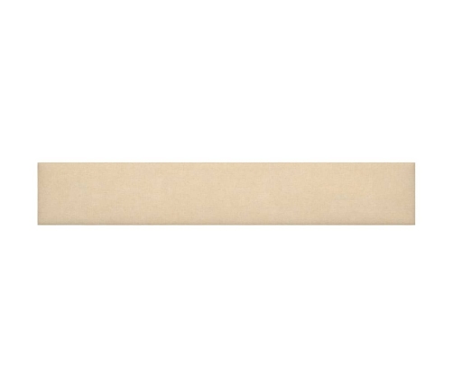 Paneles de pared 12 uds tela color crema 90x15 cm 1,62 m²