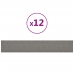 Paneles de pared 12 uds tela gris claro 90x15 cm 1,62 m²