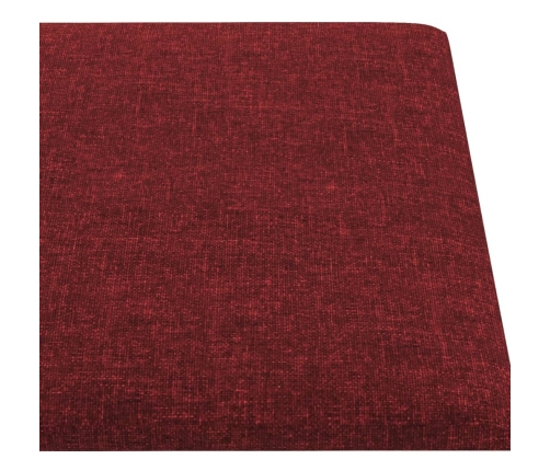 vidaXL Paneles de pared 12 uds tela rojo tinto 90x15 cm 1,62 m²