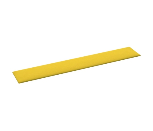 Paneles de pared 12 uds tela amarillo claro 90x15 cm 1,62 m²