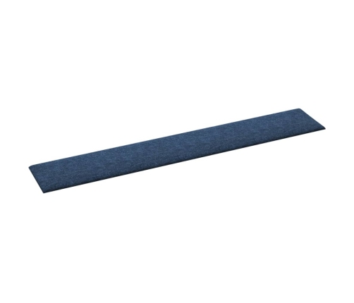 Paneles de pared 12 uds tela azul 90x15 cm 1,62 m²