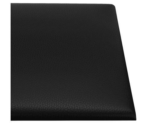 vidaXL Paneles de pared 12 uds cuero sintético negro 90x15 cm 1,62 m²