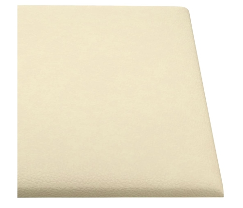 vidaXL Paneles de pared 12 uds cuero sintético crema 90x15 cm 1,62 m²