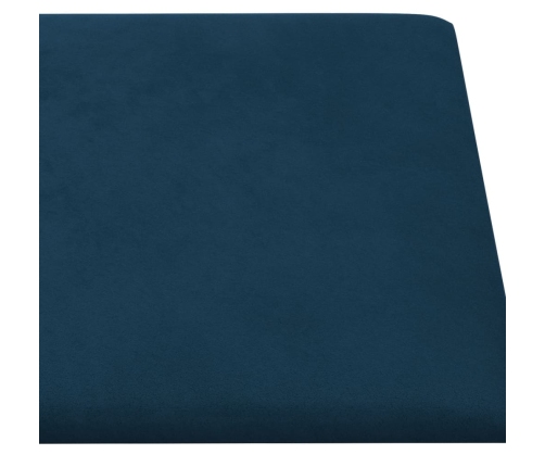 vidaXL Paneles de pared 12 uds terciopelo azul 90x15 cm 1,62 m²