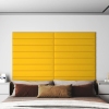 Paneles de pared 12 uds terciopelo amarillo 90x15 cm 1,62 m²