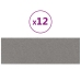 Paneles de pared 12 uds tela gris claro 90x30 cm 3,24 m²