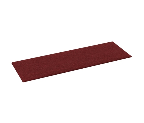 Paneles de pared 12 uds tela rojo tinto 90x30 cm 3,24 m²