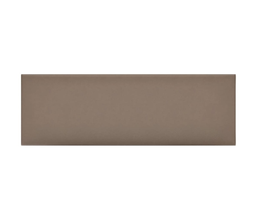 Paneles pared 12 uds cuero sintético capuchino 90x30 cm 3,24 m²