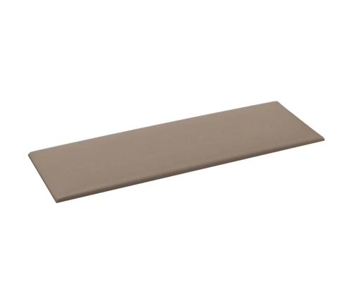 Paneles pared 12 uds cuero sintético capuchino 90x30 cm 3,24 m²