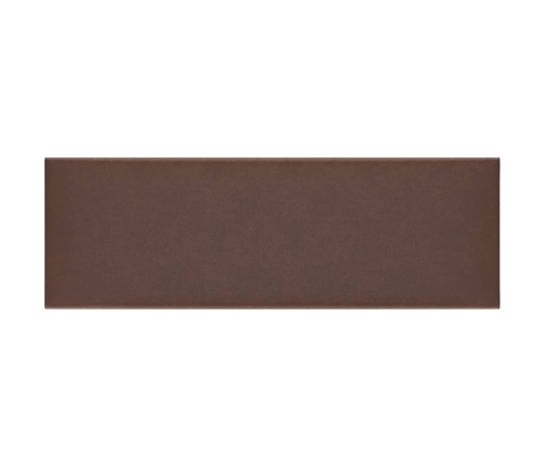 vidaXL Paneles de pared 12 uds cuero sintético marrón 90x30 cm 3,24 m²