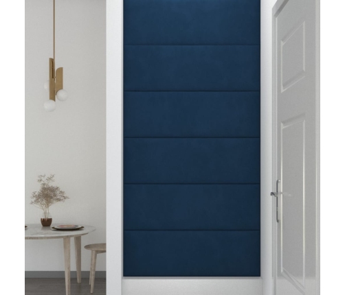 Paneles de pared 12 uds terciopelo azul 90x30 cm 3,24 m²