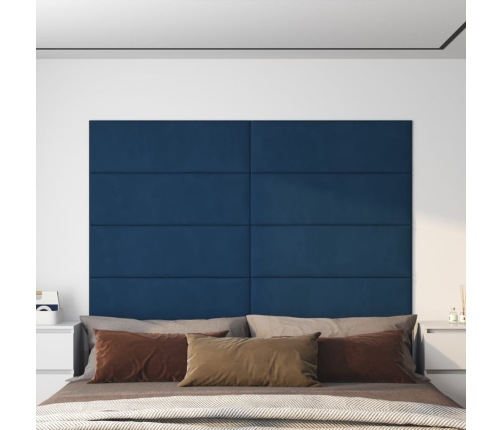 Paneles de pared 12 uds terciopelo azul 90x30 cm 3,24 m²