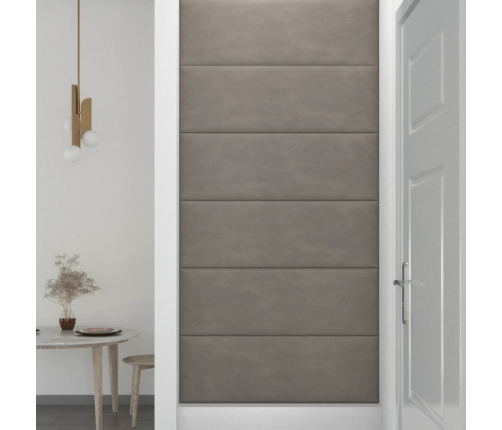 Paneles de pared 12 uds terciopelo gris claro 90x30 cm 3,24 m²