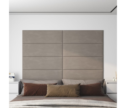 Paneles de pared 12 uds terciopelo gris claro 90x30 cm 3,24 m²