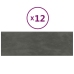 Paneles de pared 12 uds terciopelo gris oscuro 90x30 cm 3,24 m²