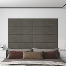 Paneles de pared 12 uds terciopelo gris oscuro 90x30 cm 3,24 m²