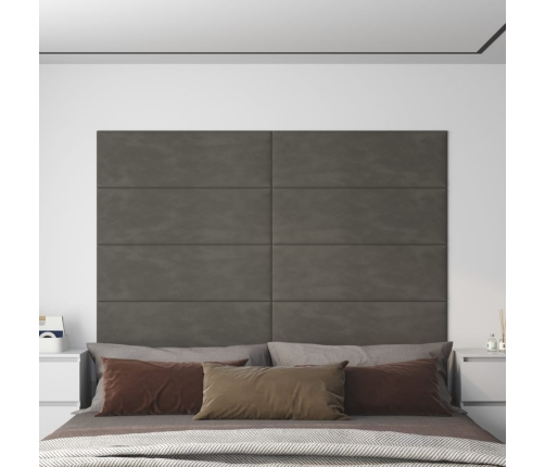 Paneles de pared 12 uds terciopelo gris oscuro 90x30 cm 3,24 m²