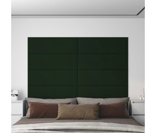 Paneles de pared 12 uds terciopelo verde oscuro 90x30cm 3,24 m²