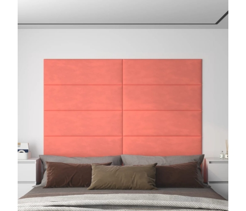 Paneles de pared 12 uds terciopelo rosa 90x30 cm 3,24 m²