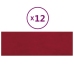 Paneles de pared 12 uds terciopelo rojo tinto 90x30 cm 3,24 m²