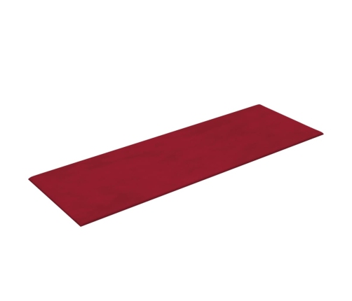 Paneles de pared 12 uds terciopelo rojo tinto 90x30 cm 3,24 m²