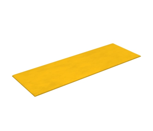 Paneles de pared 12 uds terciopelo amarillo 90x30 cm 3,24 m²