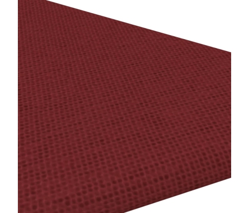 Paneles de pared 12 uds tela rojo tinto 30x30 cm 0,54 m²