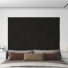 Paneles de pared 12 uds tela negro 30x30 cm 0,54 m²