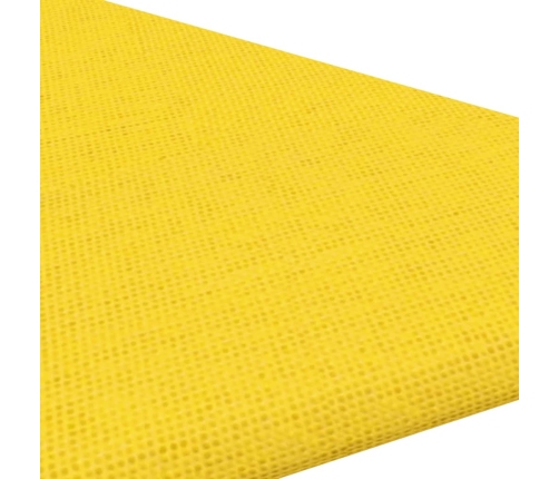 Paneles de pared 12 uds tela amarillo claro 30x30 cm 0,54 m²