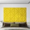 Paneles de pared 12 uds tela amarillo claro 30x30 cm 0,54 m²