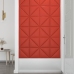 Paneles de pared 12 uds cuero sintético rojo 30x30 cm 0,54 m²