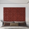 Paneles de pared 12 uds cuero sintético rojo 30x30 cm 0,54 m²