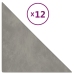 Paneles de pared 12 uds terciopelo gris claro 30x30 cm 0,54 m²