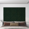 vidaXL Paneles de pared 12 uds terciopelo verde oscuro 30x30cm 0,54 m²